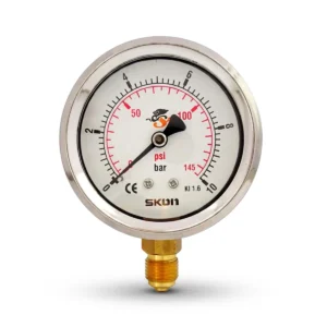 Gauge Bottom Entry 0/100 Bar – 63mm Face, 1/4" BSP